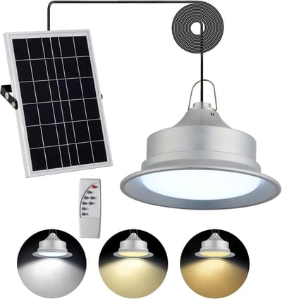 Haobosic Solar - Buiten Hanglamp - Zilveren Ketting - 20x20x13cm - 30W Met Afstandsbediening