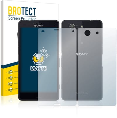 BROTECT - Screenprotector voor Sony Xperia Z3 Compact D5803 (Voor+Achter) - Folie Beschermfolie matte 2 Stuks