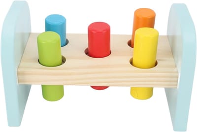 Hamer Bonk Speelgoed - Motoriek Spel - Peuter Ontwikkeling - Duurzaam Hout - 18 x 11 x 11 cm - Veelkleurig
