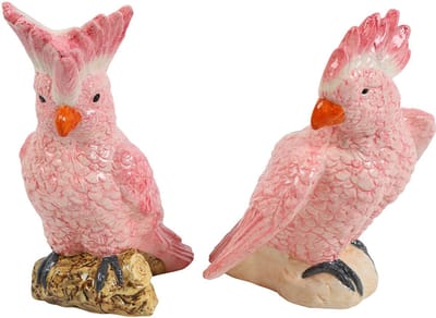 Countryfield decoratie vogel papegaai roze keramiek 18x16x24cm.