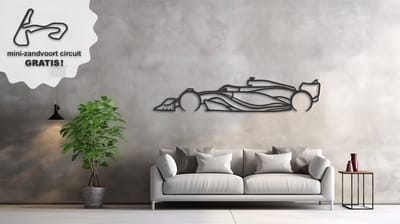 Formule 1 auto 2025 - RB21 - Raceauto Wanddecoratie - XXL 98x22cm - Mat zwart mdf - Poster - Cadeau - Max Verstappen - Red Bull Racing - Zandvoort - Spa