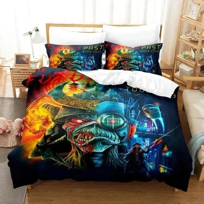 Iron Heavy Metal Maidens Beddengoedset Dekbedovertrek Bedset Quiltovertrek Kussensloop Dekbed King Queen Size Jongens Volwassen Beddengoedset 70x133cm 2pcs