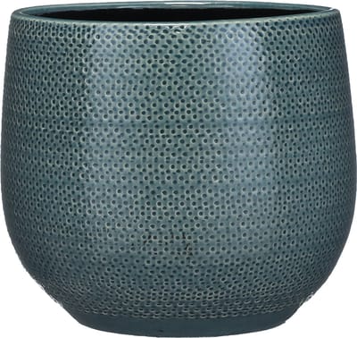 Mica Decorations Bloempot - midnight blauw - keramiek - 25 x 20 cm - plantenpotten