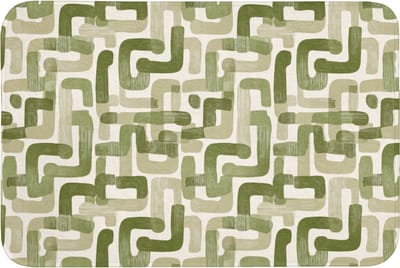 Badmat 90x60 cm - Antislip - Modern - Grafisch - Groen - Badmatten voor badkamer - Badkamermat - Douchemat - Badkamer mat