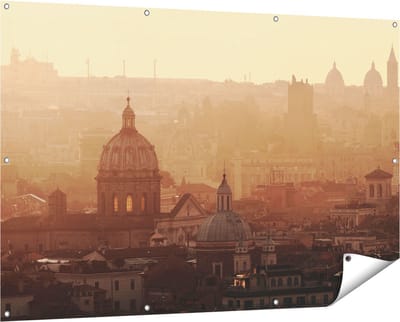 Gards Tuinposter Rome Stad bij Zonsopgang - 150x100 cm - Tuindoek - Tuindecoratie - Wanddecoratie buiten - Tuinschilderij