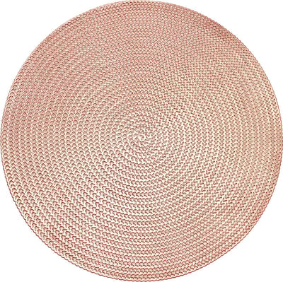 Krumble Placemat - Placemats - Onderzetter - Rond - PVC - Tafelbeschermer - Onderlegger - Hittebestendig - Decoratieve placemat - Rond - Roségoud - 37 cm