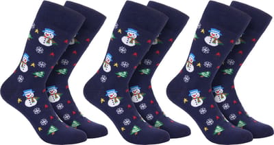 BRUBAKER 3 Paar Kerstsokken voor Mannen en Vrouwen - Kerstmotieven - Unisex Kleurrijke Knuffelsokken voor het Kerstseizoen - Grappige Katoenen Sokken - Cadeau Kerstmis - Maat 41-45