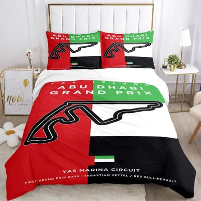 Luxe Nieuw 3D Print F1 Internationale Baan Dekbedovertrek Dekbed Beddengoedset Zachte Dekbedovertrek en Kussensloop Eenpersoons/Tweepersoons/Queen 70x133cm