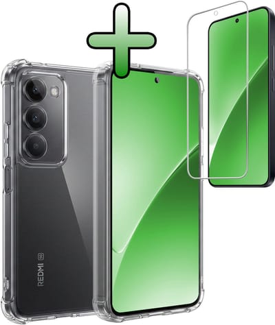 Hoesje Met Screenprotector - Geschikt voor Xiaomi 15 - Sterk & Shockproof - Siliconen Case - Back Cover - Telefoon Hoes - Shock Proof - Transparant