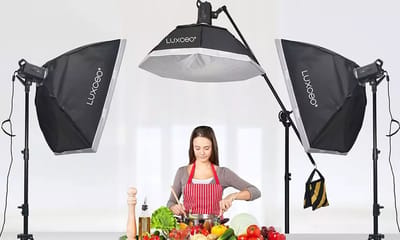 Viatel Luxceo SL100D Studiolampen set met / Video Licht Bi-Kleur 2700-6500K 100W CRI95 + 6 Licht Effecten Stille modus Bowens Mount Fotografie Studio Licht