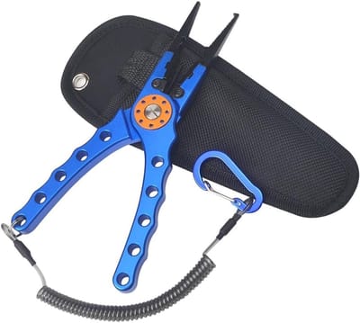 Vis Tang - Multifunctioneel Gereedschap - Vissen en Outdoor - Roestvrij Staal - 20 cm - Blauw