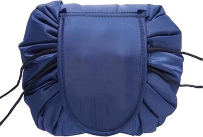 Magic Travel Pouch met Trekkoord - Cosmetic Opberg Tas - Make-up Opbergsysteem - Make-up Toilettas - Lazy Cosmetische Reistas - Cosmetica Accessoires Organiser - Handige Toilettas - Navy blue