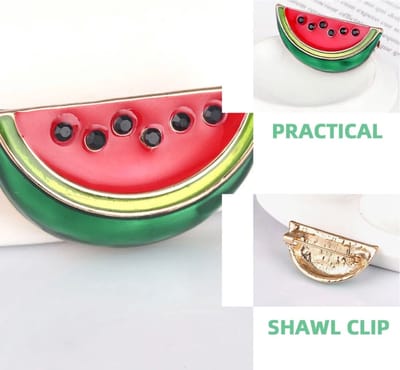 Akyol - Watermeloen Meloen Emaille Pin 2.8 cm / 2.3 cm / Rood Wit Groen - broche
