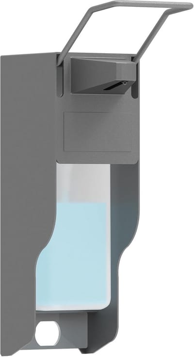 SnelShoppen - Wall Disinfectant Dispenser Aluminium 500 ml - Grijze Soap Dispenser Wandmontage met Elbow Druk voor Handzeep en Desinfectie - Ideaal vo