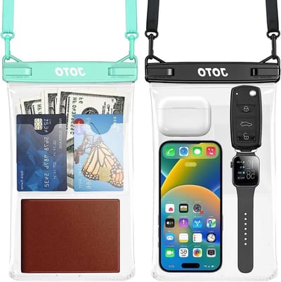 Grote Waterdichte Telefoonhoes, IPX8 Onderwater Bescherming met Lanyard voor Smartphones, Ideaal voor Strand en Activiteiten - 2 Stuks