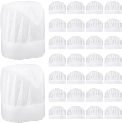Cosensi - Dailygoods - Dailygoody - Koksmutsen voor Kinderen - Wegwerp Koksmutsen - Ideaal voor Feestjes - Wit - Ademende Kookmuts - 30 Stuks - Geschikt voor Kinderen