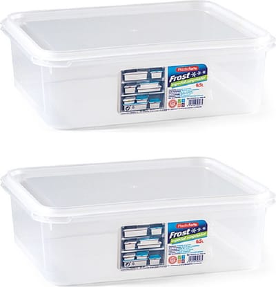 PlasticForte Vershoudbakje vriezer en magnetron - 3x - 6500 ml - kunststof - voedsel - 32 x 26 x 10 cm - Luchtdicht