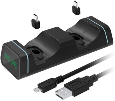 WiseGoods Premium Controller Oplaadstation Geschikt Voor Xbox / Nintendo & PS5 - Inclusief 2 Accu's - Draadloze Oplader