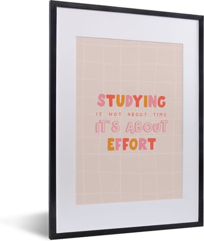 Fotolijst incl. Poster - Studeren - Tijd - Student - Studeren - Onderwijs - 30x40 cm - Posterlijst