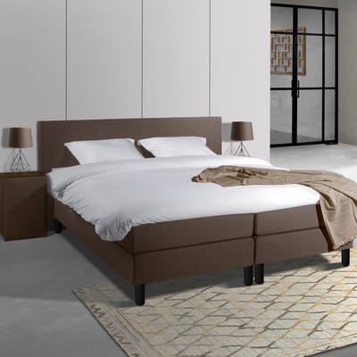 Anno 1588 Comforta Boxspringset - Pocketvering - Notenbruin - 140x200 cm - Inclusief dekbed + 2 kussens