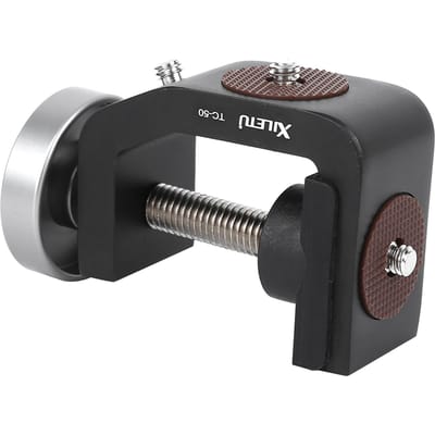 XILETU TC-50 Alliage d'Aluminium Noir Universel Interface Vis 1/4 Pouce Pince C Photographie Stable black