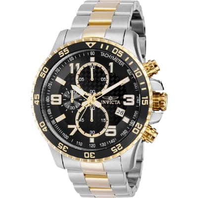 Invicta Specialty 69814 Herenhorloge - Quartz Uurwerk - Staal met Zwarte Wijzerplaat - 48 mm