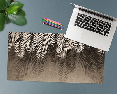 Coloray Bureau Onderlegger - Bladeren en hout Bureau Pad - 90 cm x 45 cm - Bruin Bureau Onderlegger - Bureau Mat - Bureaumat - Onderlegger Bureau - Bureau Onderlegger Groot