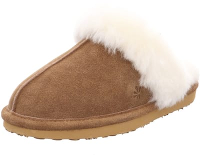 Natural Sense damesleren muiltjes Werra 1152983 pantoffels warme voering bruin