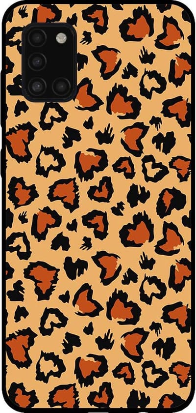 Smartphonica Telefoonhoesje voor Samsung Galaxy A31 met tijgerprint - backcover met panterprint - Bruin geschikt voor Samsung Galaxy A31