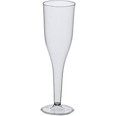 Papstar champagneglazen, wegwerp, 0,1 l, met vulstreep, Ø 50 mm x H 175 mm, 2-delig, polystyreen, glashelder, 500 stuks