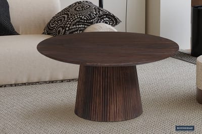 Salontafel 'Miguel' 80 cm Rond Mango Hout Donkerbruin