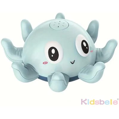 Octopus Sprinkler Badspeeltje voor Kinderen LED Verlichting Inductie Zwevend Waterspuit Peuters Zwembad Douche Cadeau blauw