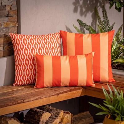 KUSSENSET - 3-delig - Rocket - 45x45 cm, 30x50 cm - inclusief binnenkussens - oranje, rood