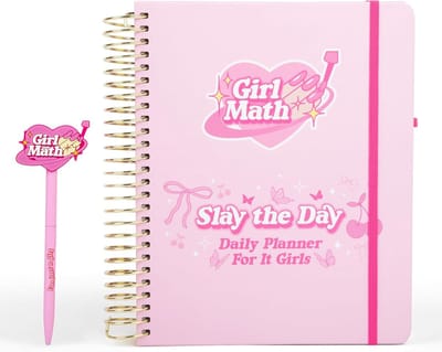 Ongedateerde Dagelijkse Planner voor Dames met Tijdvakken, Inclusief Pen en Stickers - Week- en Maandoverzicht voor Organisatie