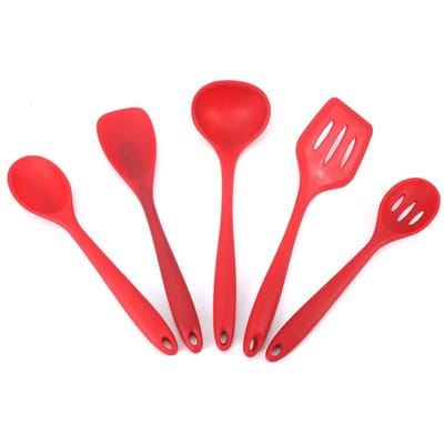 5 stuks Siliconen Hittebestendig Anti-aanbak Keuken Spatel Lepel Kook Bakgerei red