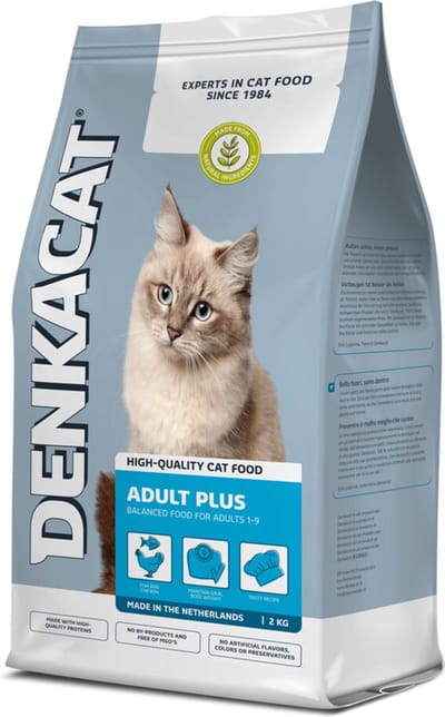 Denkacat Adult Plus Kattenvoer - 8 x 1,25 kg - Voordeelverpakking