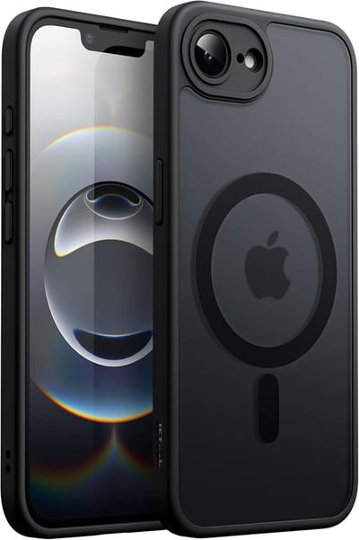 Exobox Geschikt voor Apple iPhone 16e - Geschikt voor Mag - Schokbestendig - Doorschijnende Matte Achterkant Slank - Back Cover Hoesje - Zwart