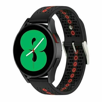 By Qubix - Dot Pattern siliconen bandje - Zwart met rood - geschikt voor Huawei Watch 5 - 46mm