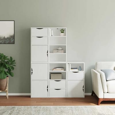 vidaXL - Bijzetkasten - 5 - st - ODDA - 40x24x79 - cm - massief - grenenhout - wit