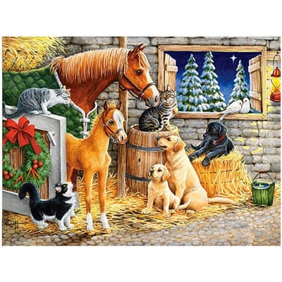 Diamant schilderij borduurwerk kat hond paard kristal kruissteek landschap handwerk bruiloft decor 20X30CM black