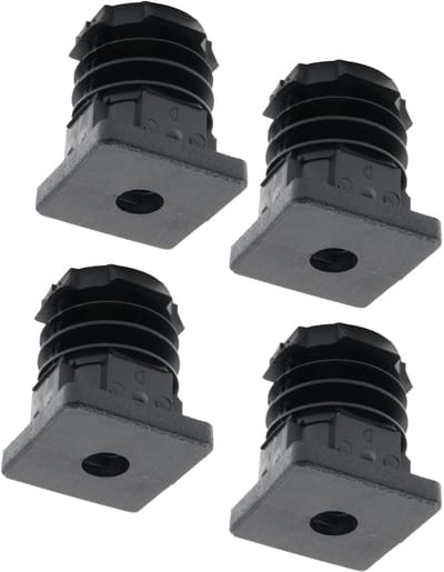 Allecto - Schroefdraadstop - Vierkante Buisstoppen - Hoogwaardig - Zwart - M8 Binnendraad - Voor 30 x 30 mm Buizen - Set van 4