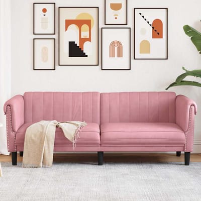 vidaXL - Driezitsbank - fluweel - roze