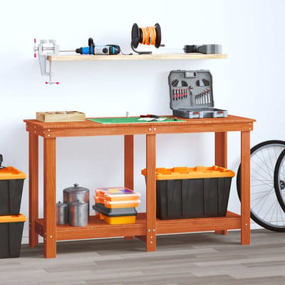 vidaXL - Werkbank - Waskleur - Bruin - 140 - x - 50 - x - 80 - cm - Massief - grenenhout