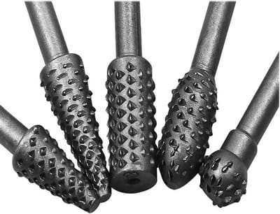 Metaalvijlenset - Houtbewerking Vijlen - Vormgeven Hout - 6mm Handvat - 5 Stuks - Grijs