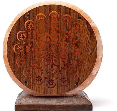 Zoutlamp Mandala met snoer en lamp - ±22 cm x19 cm x 10 cm