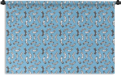 Wandkleed - Wanddoek - Sokken - Patronen - Vintage - 180x120 cm - Wandtapijt