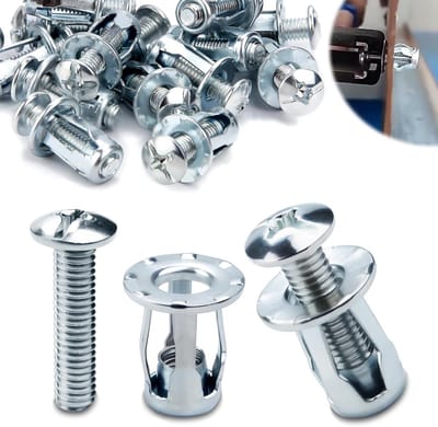 Holle metalen verankeringen M4x20, 15 stuks, Jack Nuts en Petal Nuts voor zware belasting, ideaal voor dunne wanden en holle deuren, veelzijdige bevestigingsoplossing