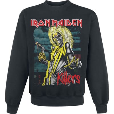 Iron Maiden Sweatshirts - Killers Green Clouds - S tot XXL - voor Mannen - zwart