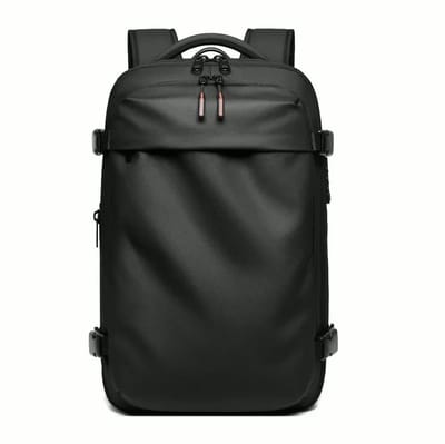 Vacuum Backpack 36-60L - Uitbreidbare Reisrugzak met Compressiesysteem - TSA Slot - 17 Inch Laptopvak - Zwart