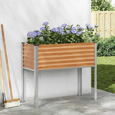 vidaXL - Plantenbak - Lichtbruin - 100 - x - 45 - x - 90 - cm - Gegevens - staal